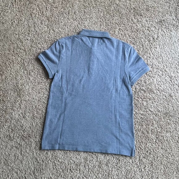 Slim Fit Blue Polo Tee – XS Cotton Stretch – Minimalist Everyday Shirt - Picture 3 of 4